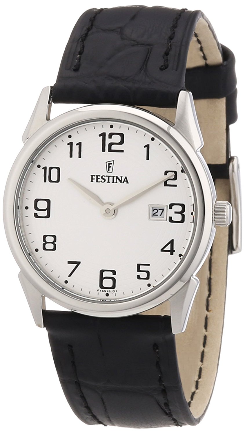 Festina Watches : F16519/1 Silver Dial Leather Women Watch