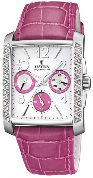 Festina Watches : F16524/C Quartz Day Date Pink Leather Women Watch