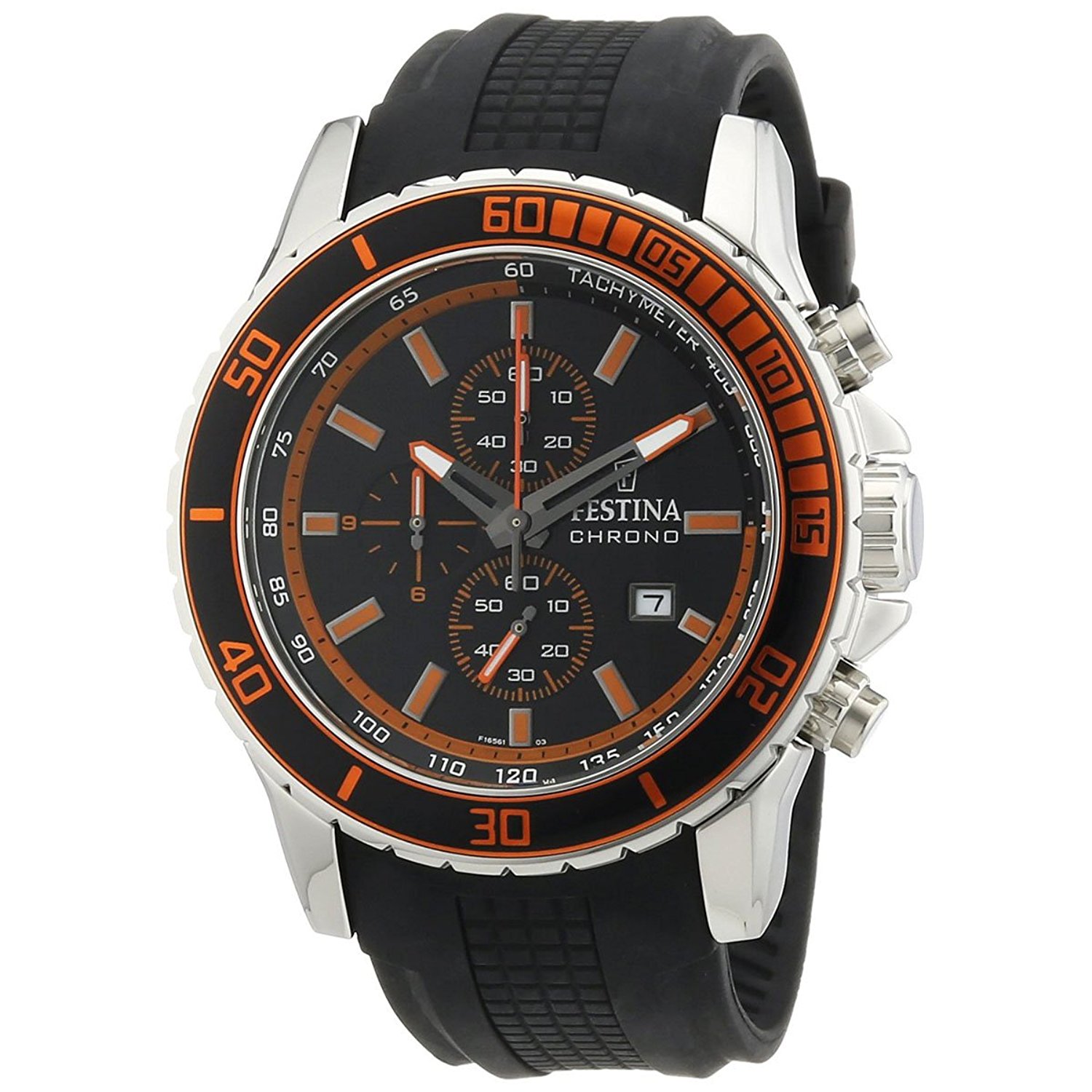 Festina Watches : F16561/5 Black Dial Rubber Men Watch