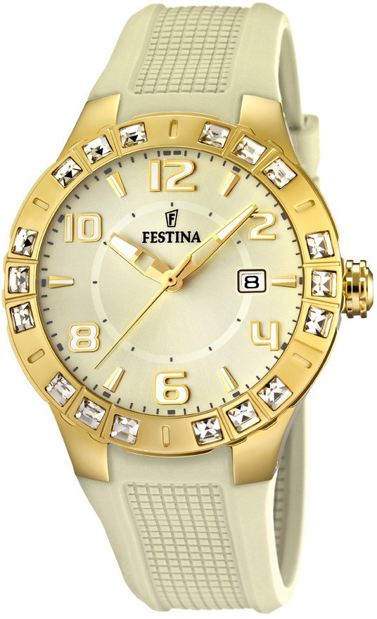 Festina Watches : F16582/2 Quartz Crystal and Gold Tone Women Watch