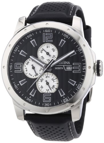 Festina Watches : F16585/9 Quartz Full Calendar Black Leather Men Watch