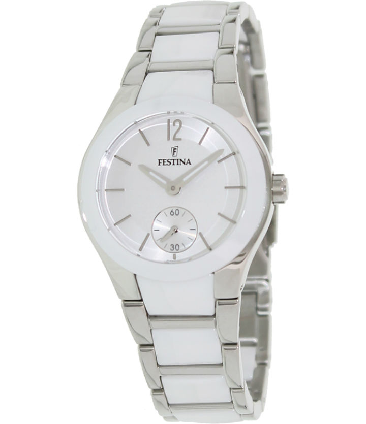 Festina Watches : F16588/1 Quartz Analog Silver Dial Stainless Steel and Ceramic Women Watch