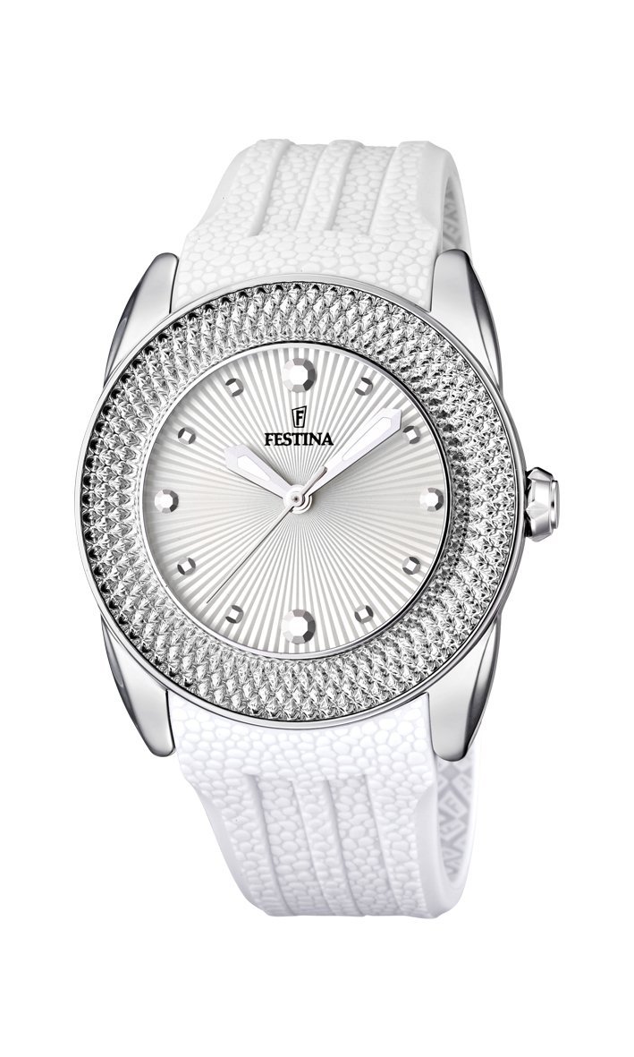 Festina Watches : F16591/1 Quartz Analog Silver Dial Silicone Women Watch