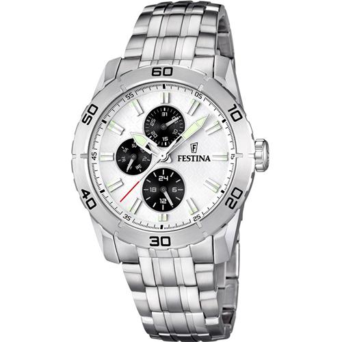 Festina Watches : F16606/1 Quartz White Dial Day Date Stainless Steel Men Watch