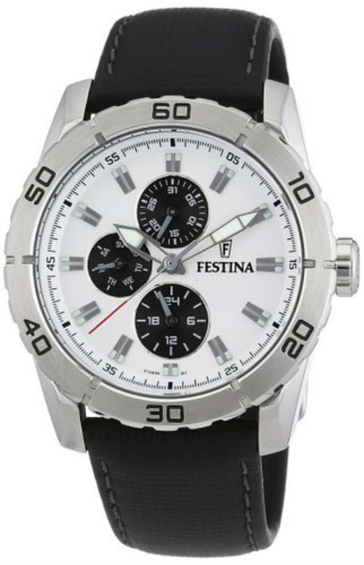 Festina Watches : F16607/1 Quartz Day Date Black Leather Men Watch