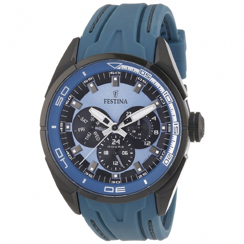 Festina Watches : F16610/3 Quartz Day Date Blue Rubber Strap Men Watch