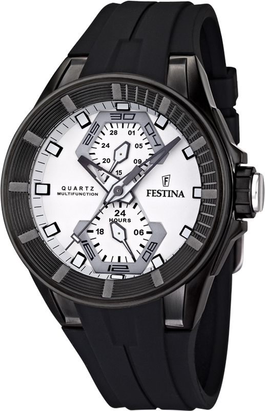 Festina Watches : F16612/1 Quartz Multifunction White Dial Rubber Strap Men Watch