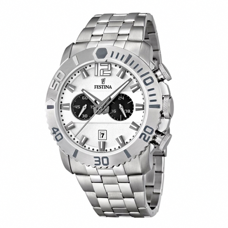 Festina Watches : F16613/1 Quartz Chronograph Date Stainless Steel Men Watch