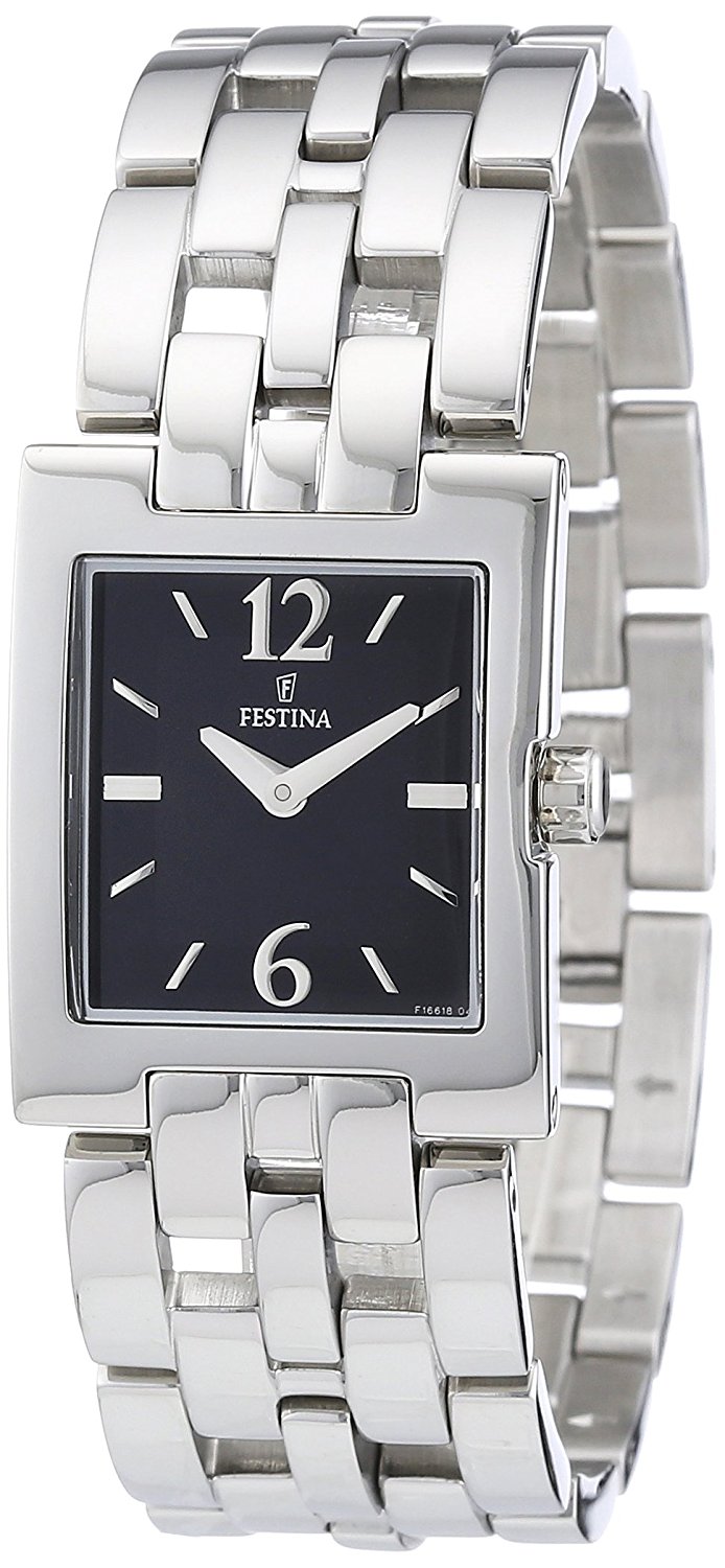 Festina Watches : F16618/4 Black Dial Stainless Steel Women Watch