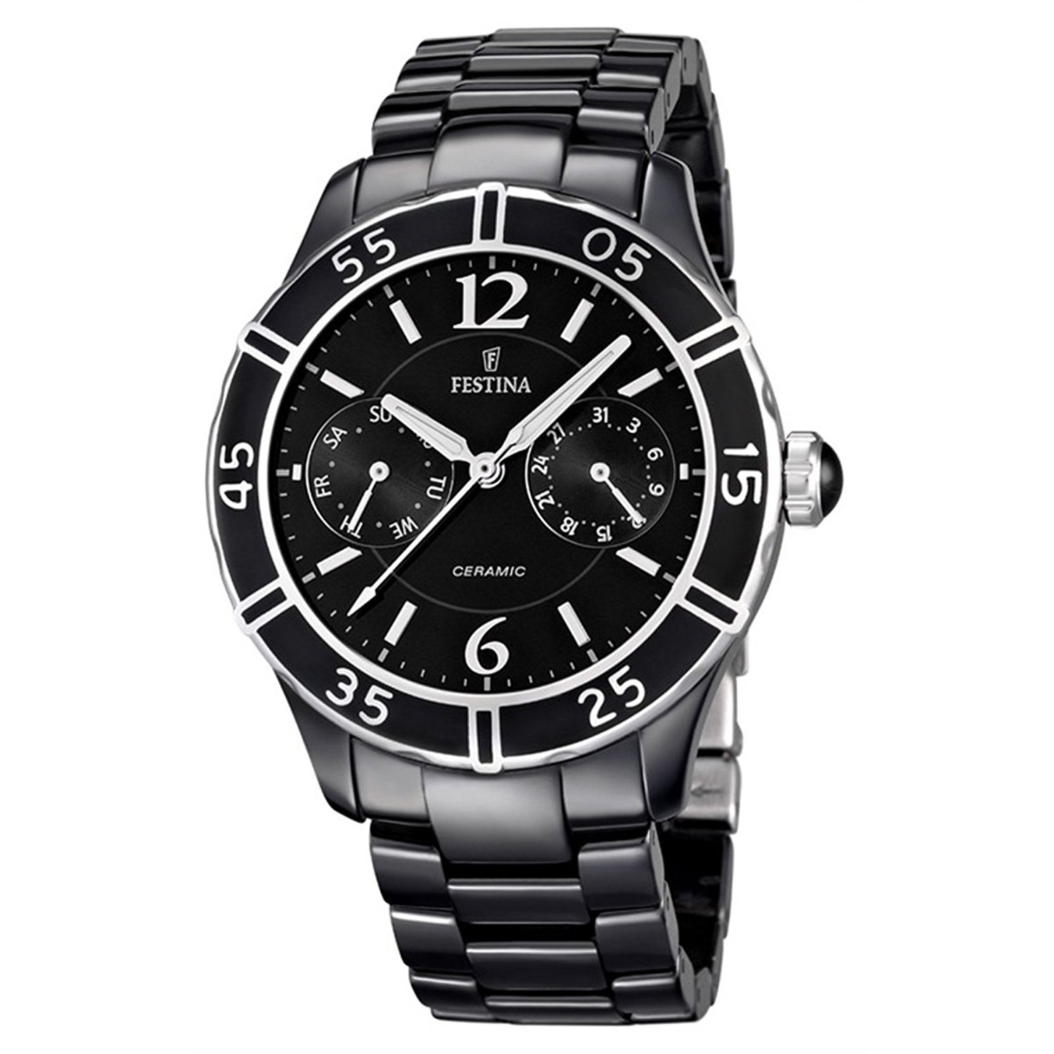 Festina Watches : F16622/2 Black Dial Luminescent Hands Women Watch