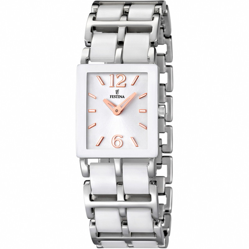 Festina Watches : F16625/2 Quartz Analog White Dial Stainless Steel Women Watch