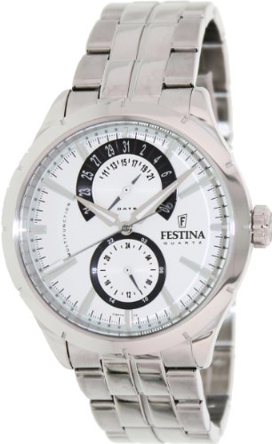 Festina Watches : F16632/5 Quartz Multifunction White Dial Date Stainless Steel Men Watch