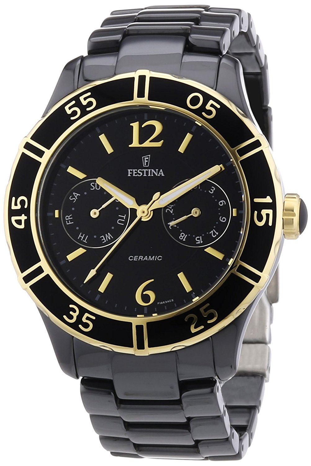 Festina Watches : F16634/2 Black Dial Luminescent Hands Women Watch