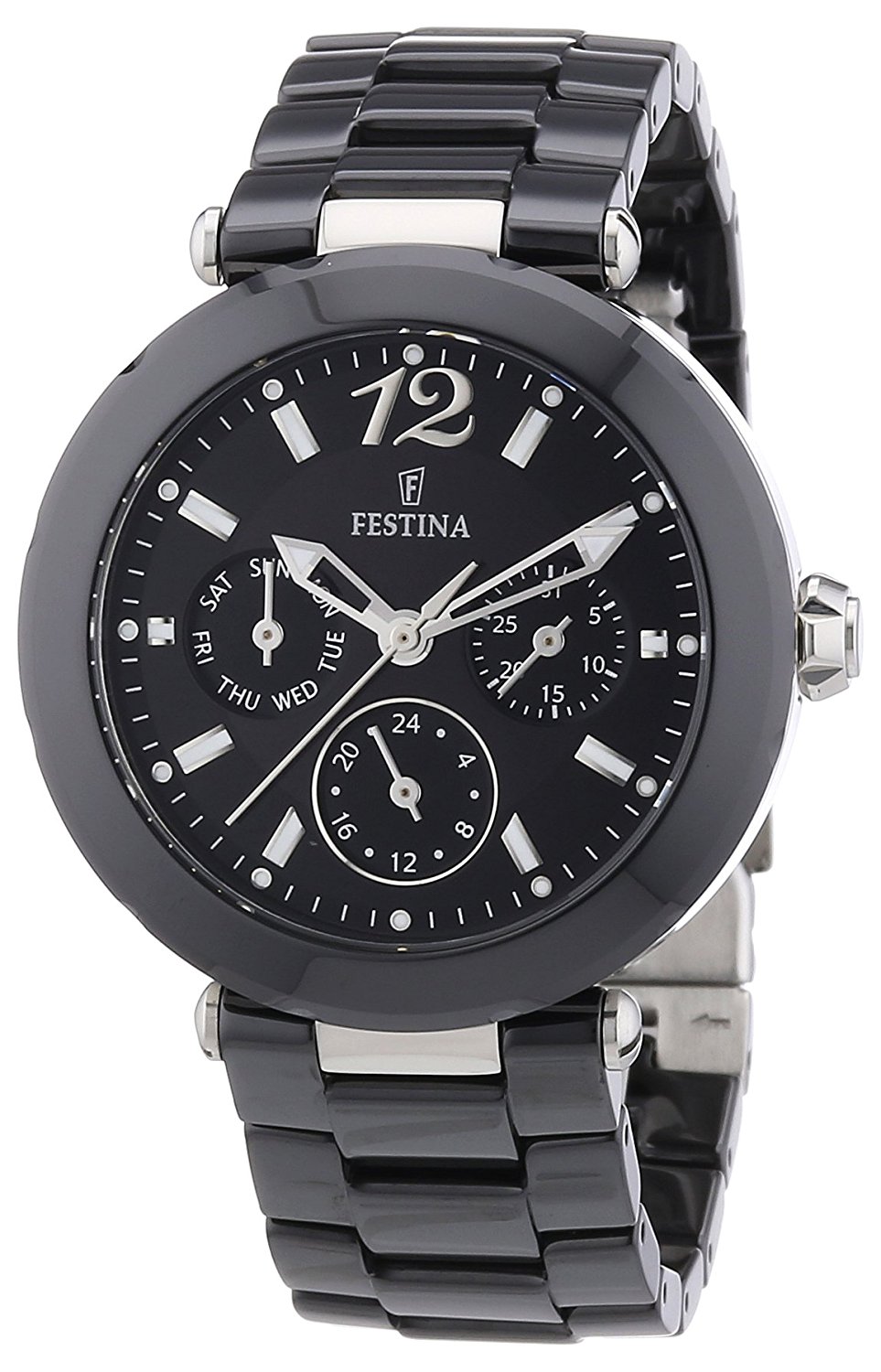 Festina Watches : F16641/2 Black Dial Luminescent Hands Women Watch