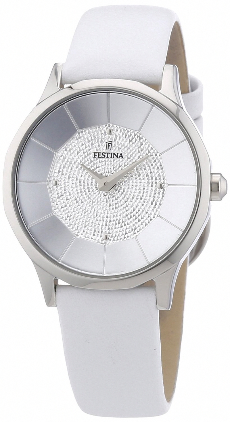 Festina Watches : F16661/1 Quartz Analog White Leather Women Watch