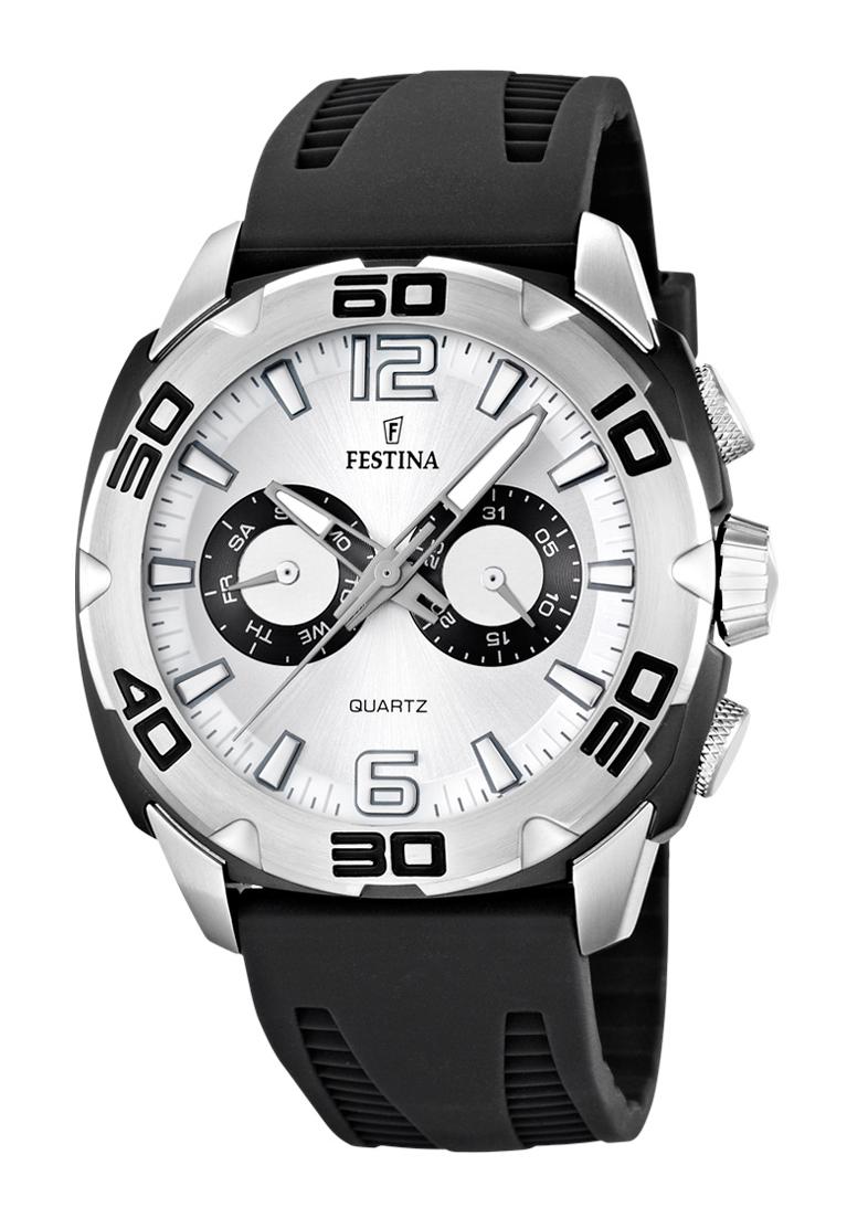 Festina Watches : F16665/1 Quartz White Dial Day Date Silicone Men Watch