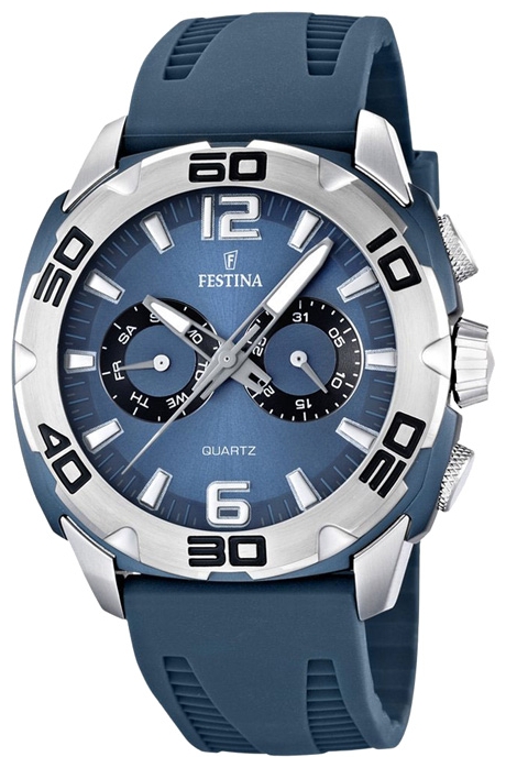 Festina Watches : F16665/3 Quartz Blue Dial Day Date Silicone Men Watch