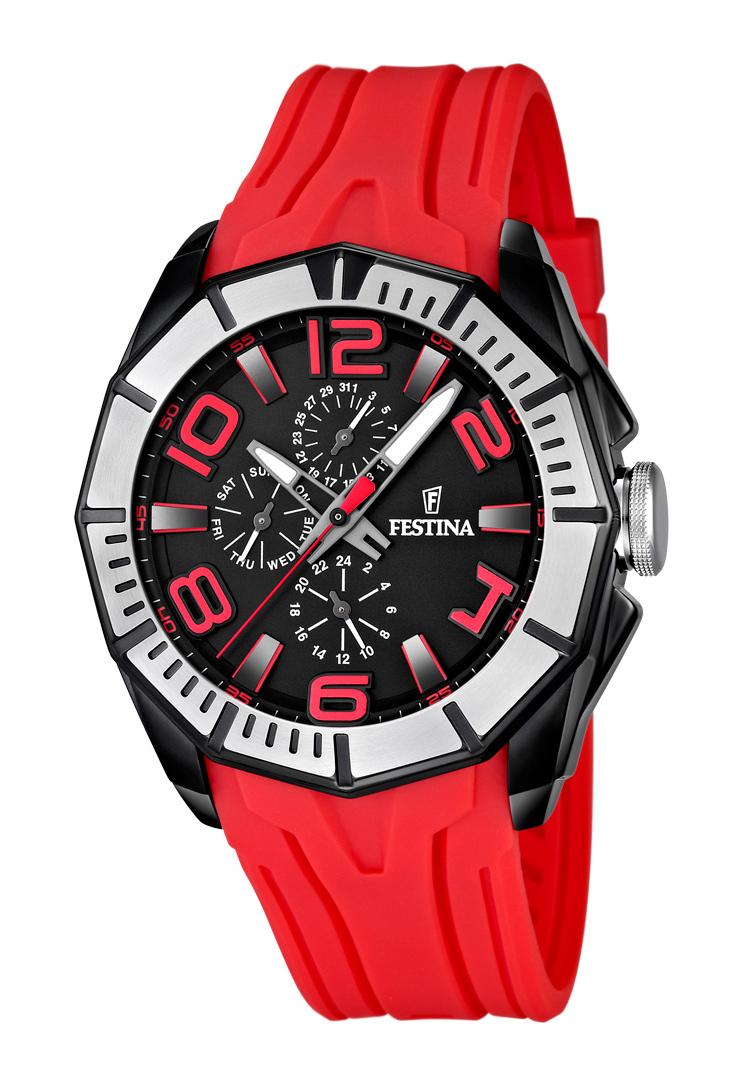 Festina Watches : F16670/7 Quartz Day Date Red Rubber Men Watch