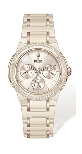 Festina Watches : F16699/6 Beige Dial Ceramic Band Women Watch