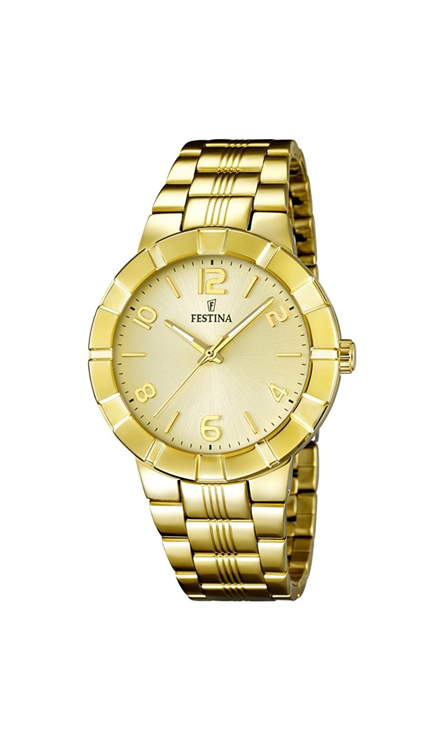 Festina Watches : F16713/2 Gold Dial Stainless Steel Plated Women Watch
