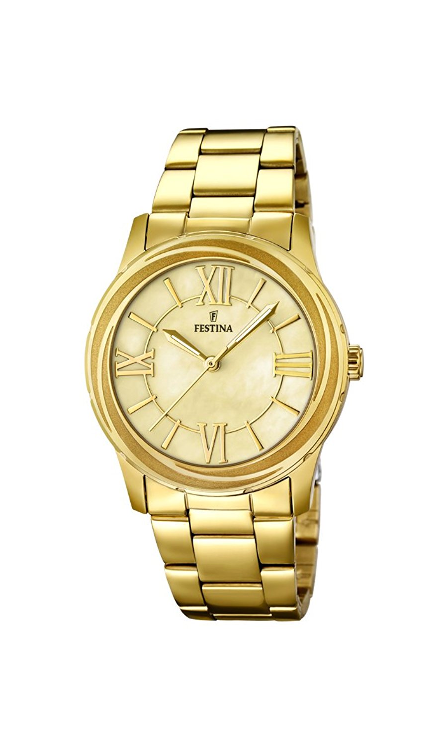 Festina Watches : F16724/2 Gold Dial Stainless Steel Plated Women Watch