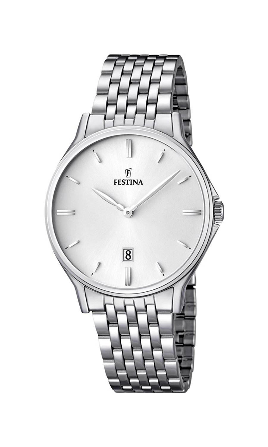 Festina Watches : F16744/2 Silver Dial Stainless Steel Band Men Watch