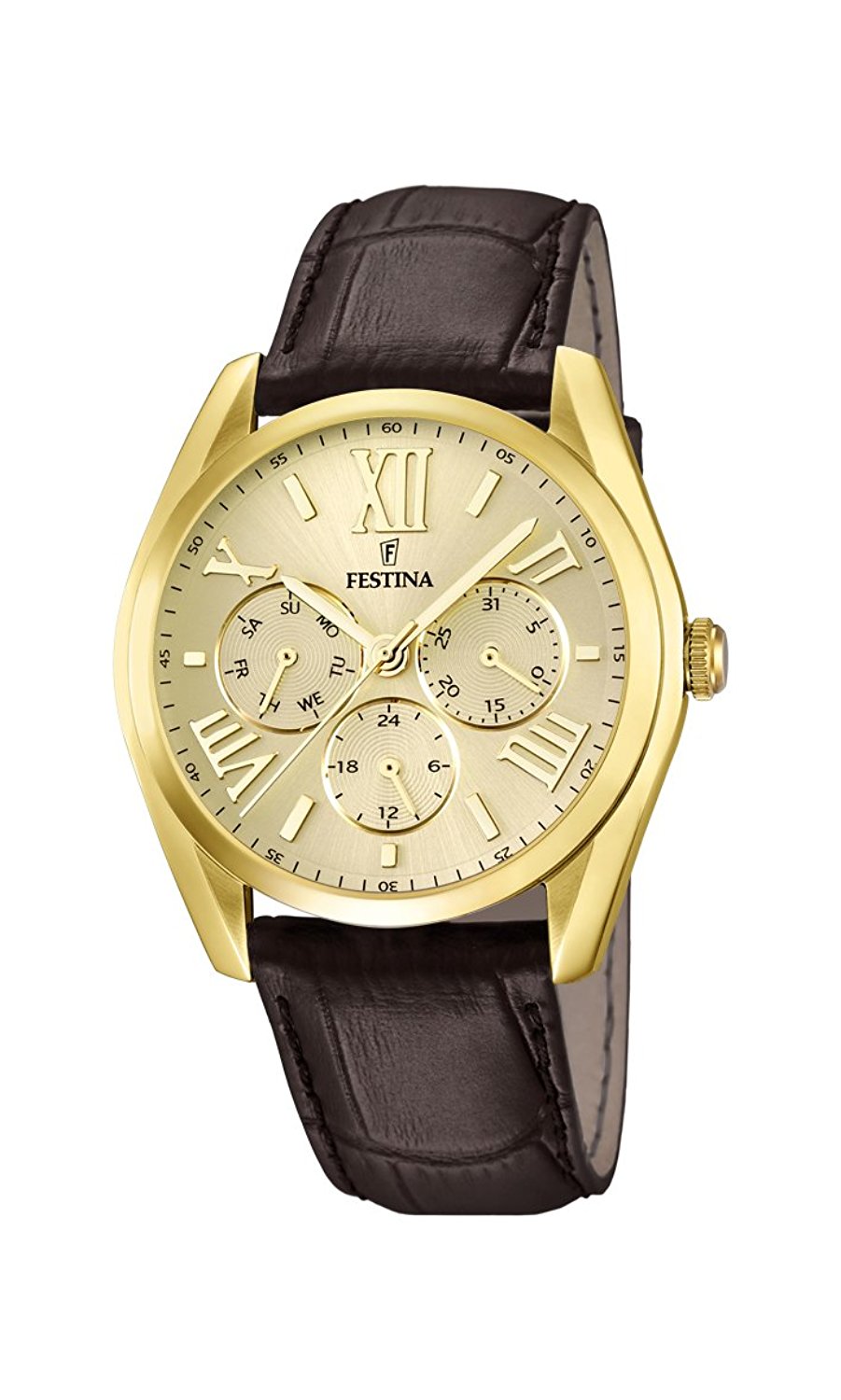 Festina Watches : F16753/2 Quartz Multifunction Dial Brown Leather Women Watch