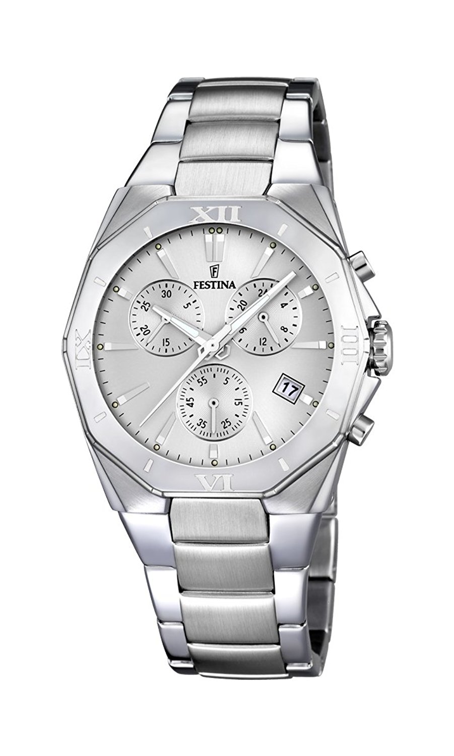Festina Watches : F16757/1 White Dial Stopwatch Luminescent Hands Men Watch