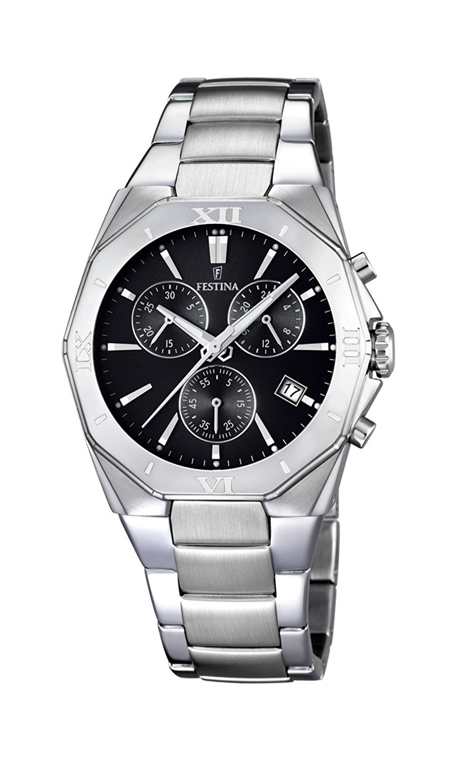 Festina Watches : F16757/4 Black Dial Stopwatch Luminescent Hands Men Watch