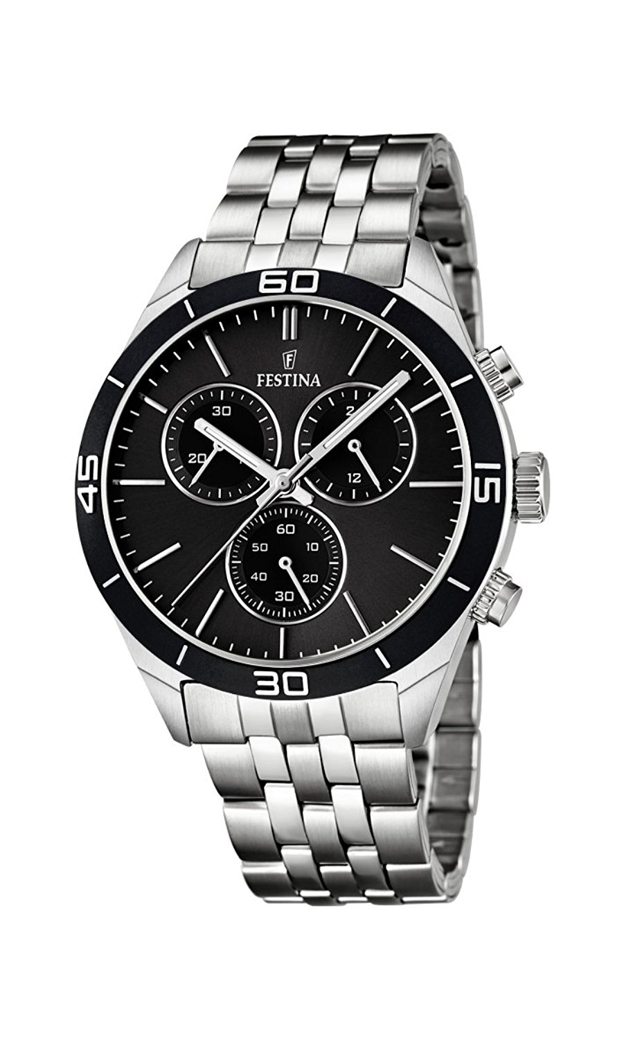 Festina Watches : F16762/4 Black Dial Stainless Steel Band Men Watch