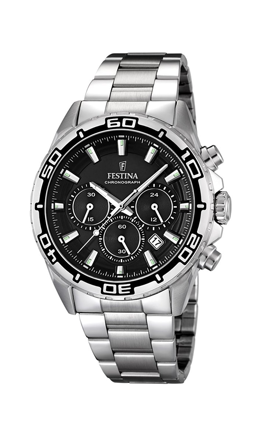 Festina Watches : F16766/4 Black Dial Stopwatch Luminescent Hands Men Watch