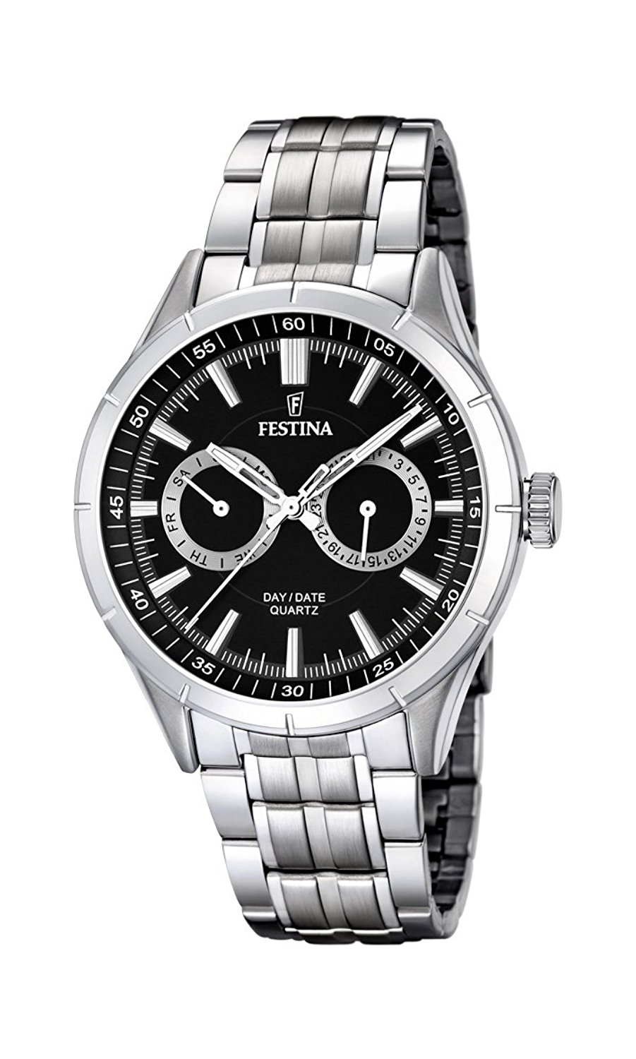 Festina Watches : F16780/4 Black Dial Stainless Steel Band Men Watch