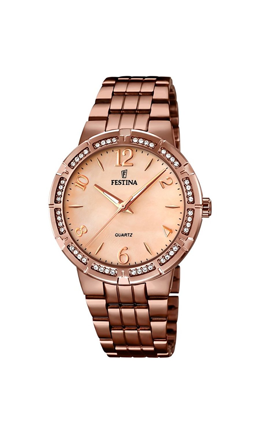 Festina Watches : F16797/1 Rose Gold Dial Stainless Steel Plated Women Watch