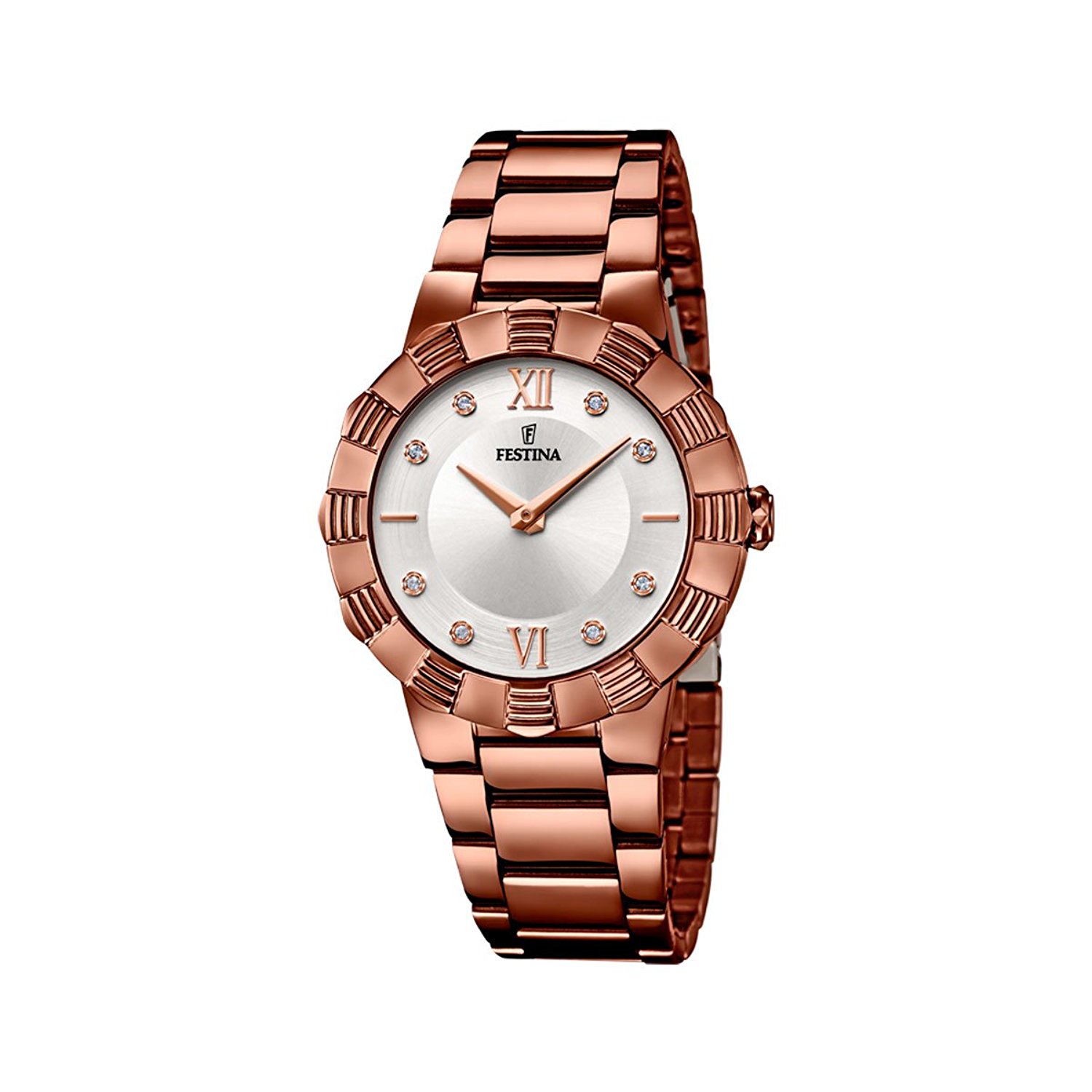 Festina Watches : F16800/3 Quartz Analog Rose Gold Tone Stainless Steel Women Watch