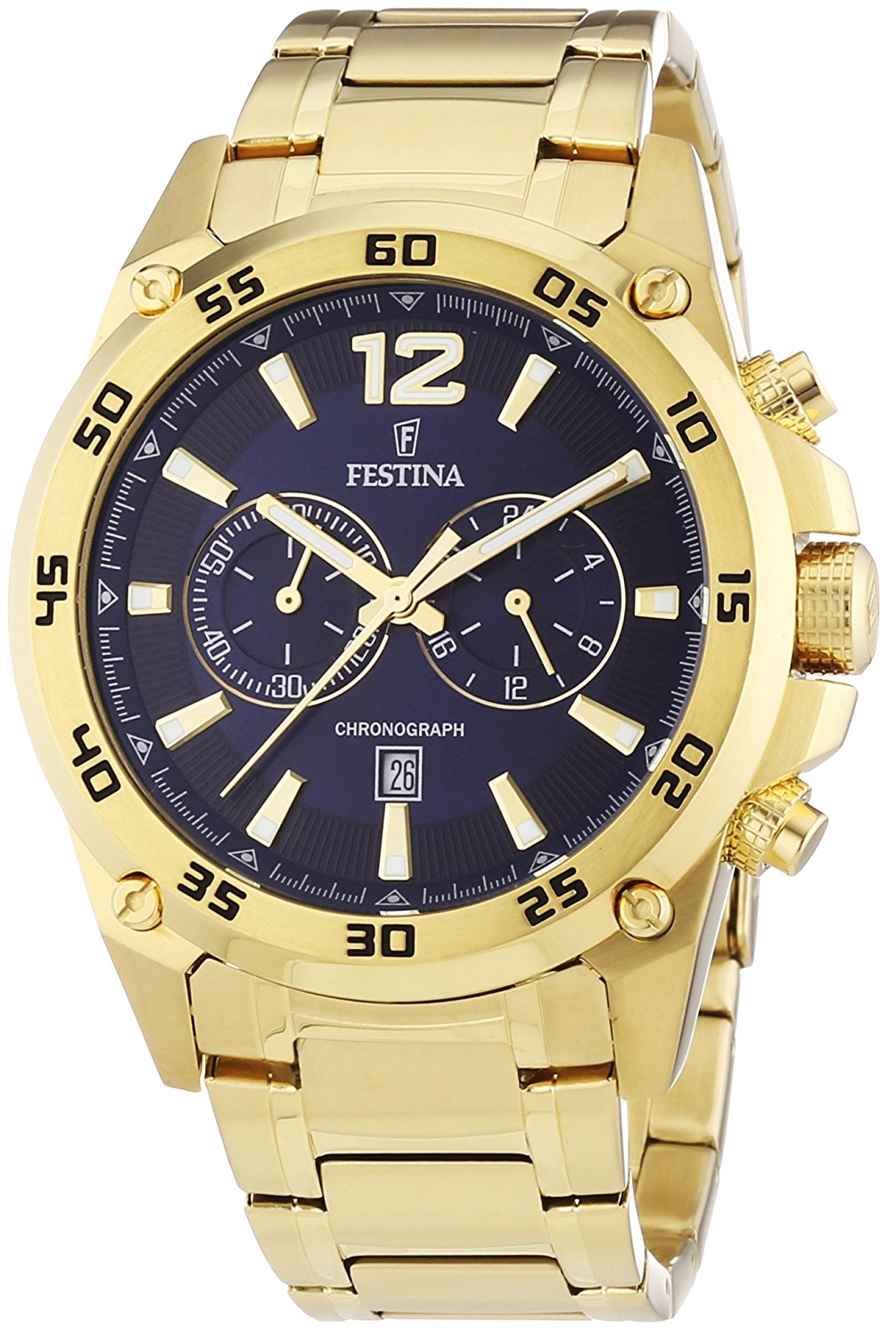 Festina Watches : F16806/2 Blue Dial Stainless Steel Band Men Watch