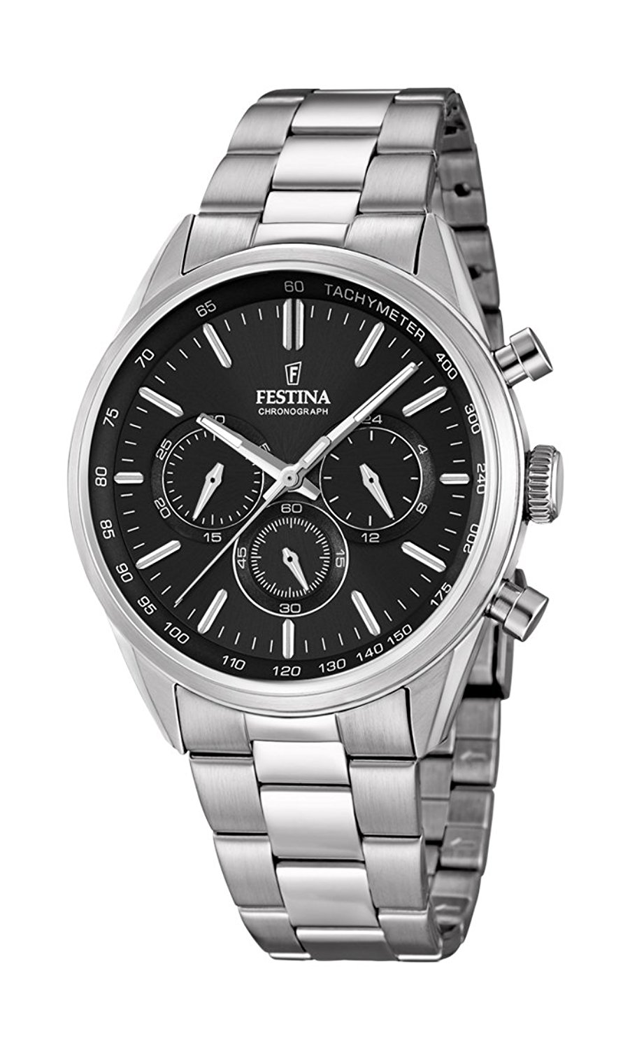 Festina Watches : F16820/4 Black Dial Stopwatch Luminescent Hands Men Watch