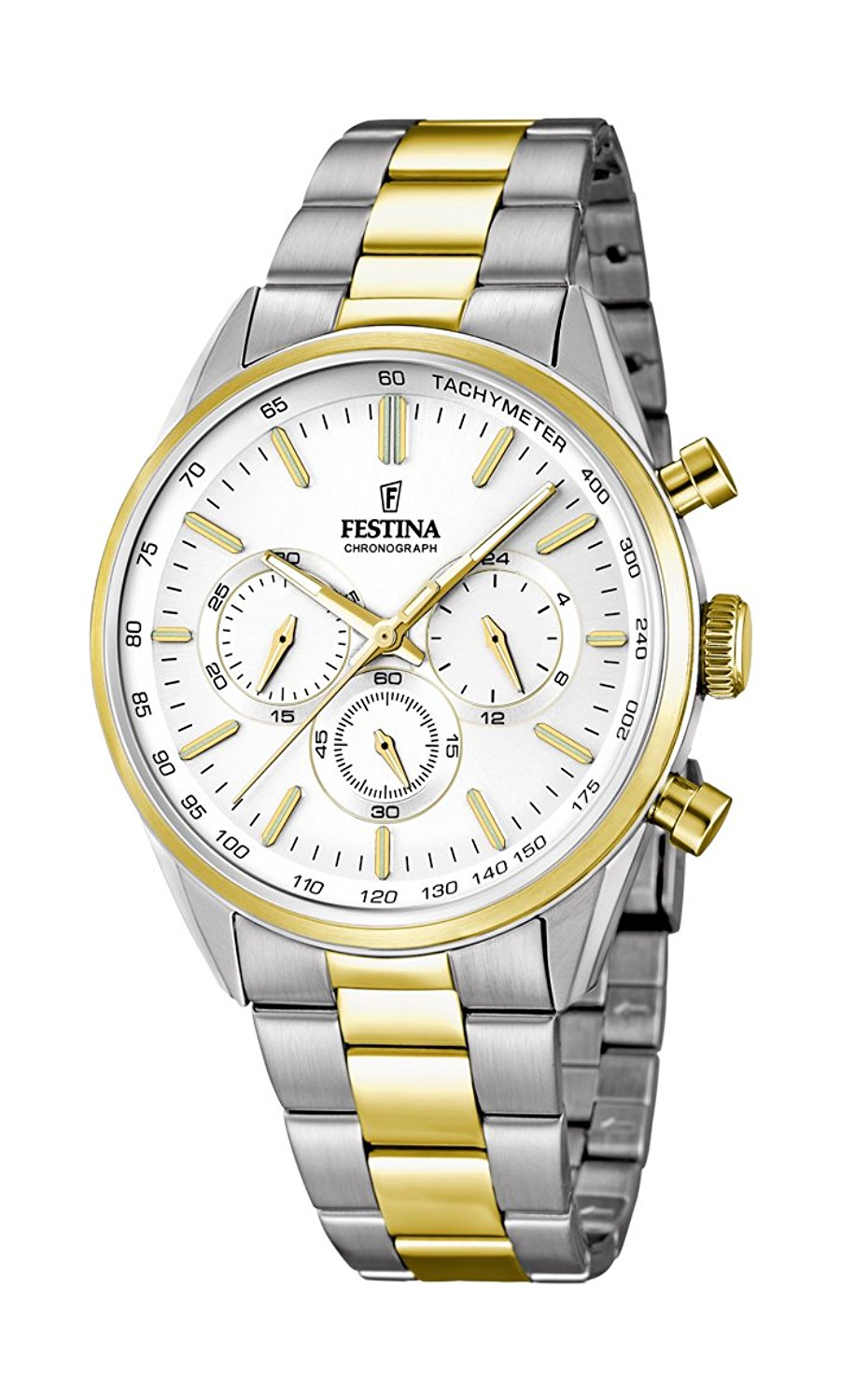 Festina Watches : F16821/1 White Dial Stopwatch Luminescent Hands Men Watch