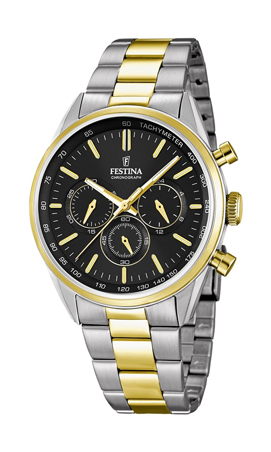 Festina Watches : F16821/4 Black Dial Stopwatch Luminescent Hands Men Watch