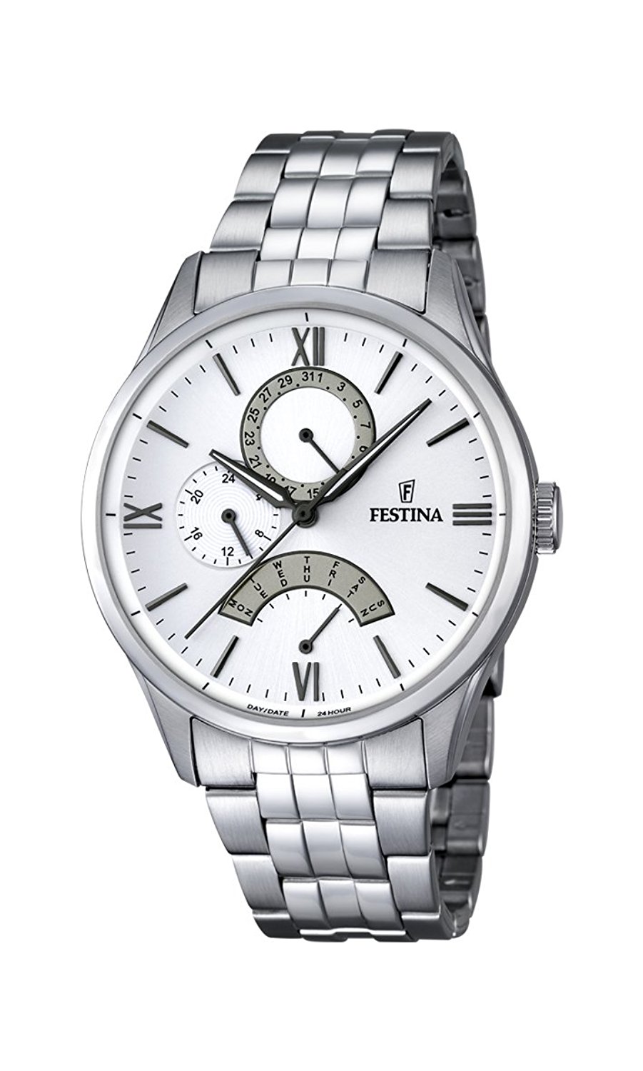 Festina Watches : F16822/1 Silver Dial Stainless Steel Band Men Watch