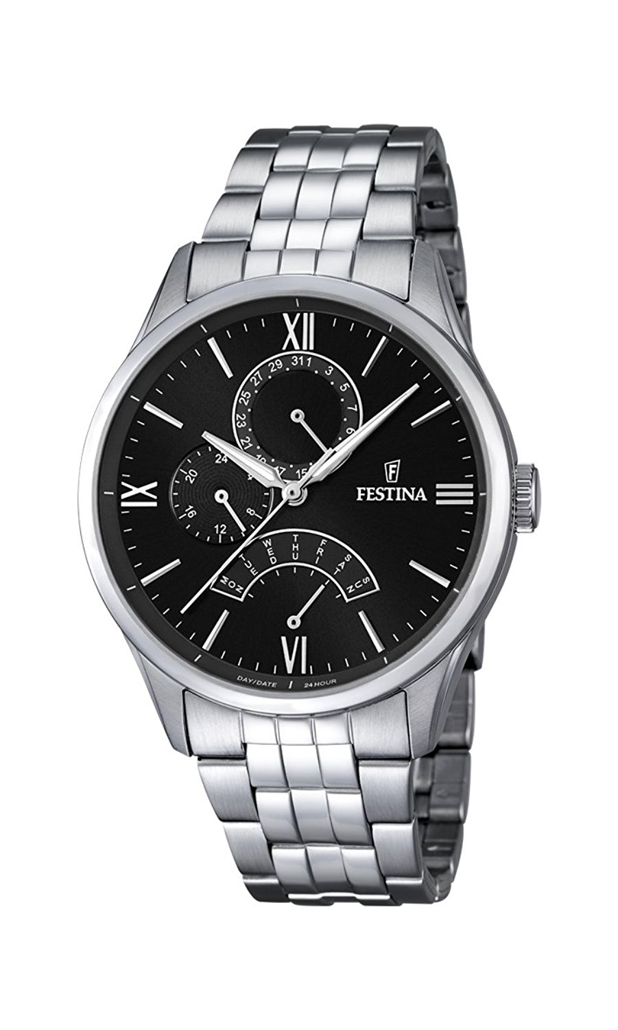 Festina Watches : F16822/4 Black Dial Stainless Steel Band Men Watch