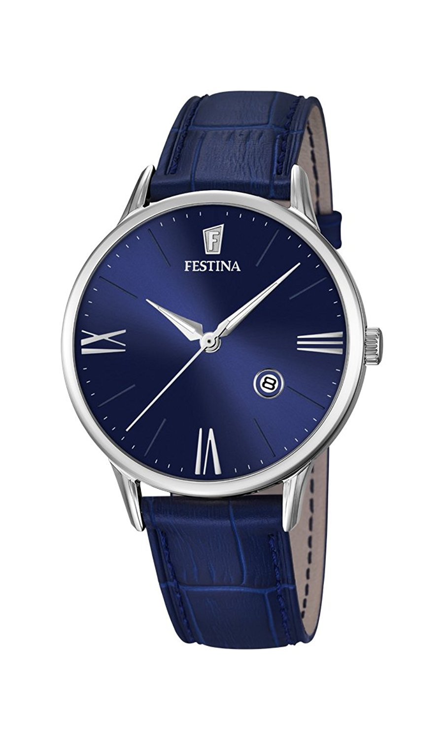 Festina Watches : F16824/3 Quartz Analog Date Blue Leather Men Watch