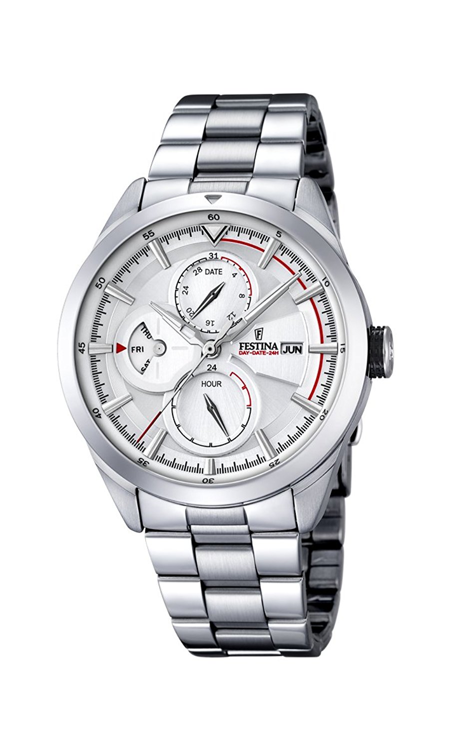 Festina Watches : F16828/1 Silver Dial Stainless Steel Band Men Watch
