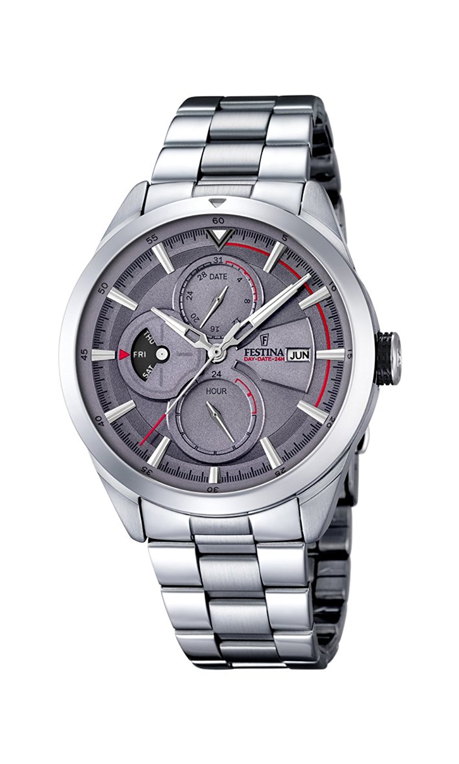 Festina Watches : F16828/3 Grey Dial Stainless Steel Band Men Watch