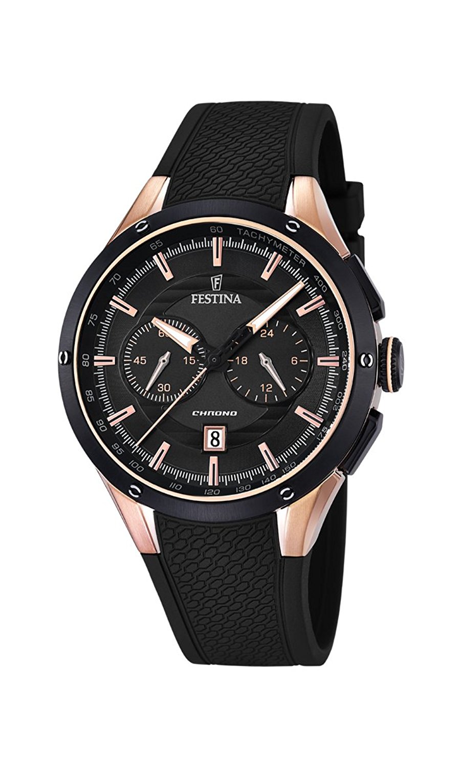 Festina Watches : F16831/2 Quartz Chronograph Date Black Rubber Men Watch