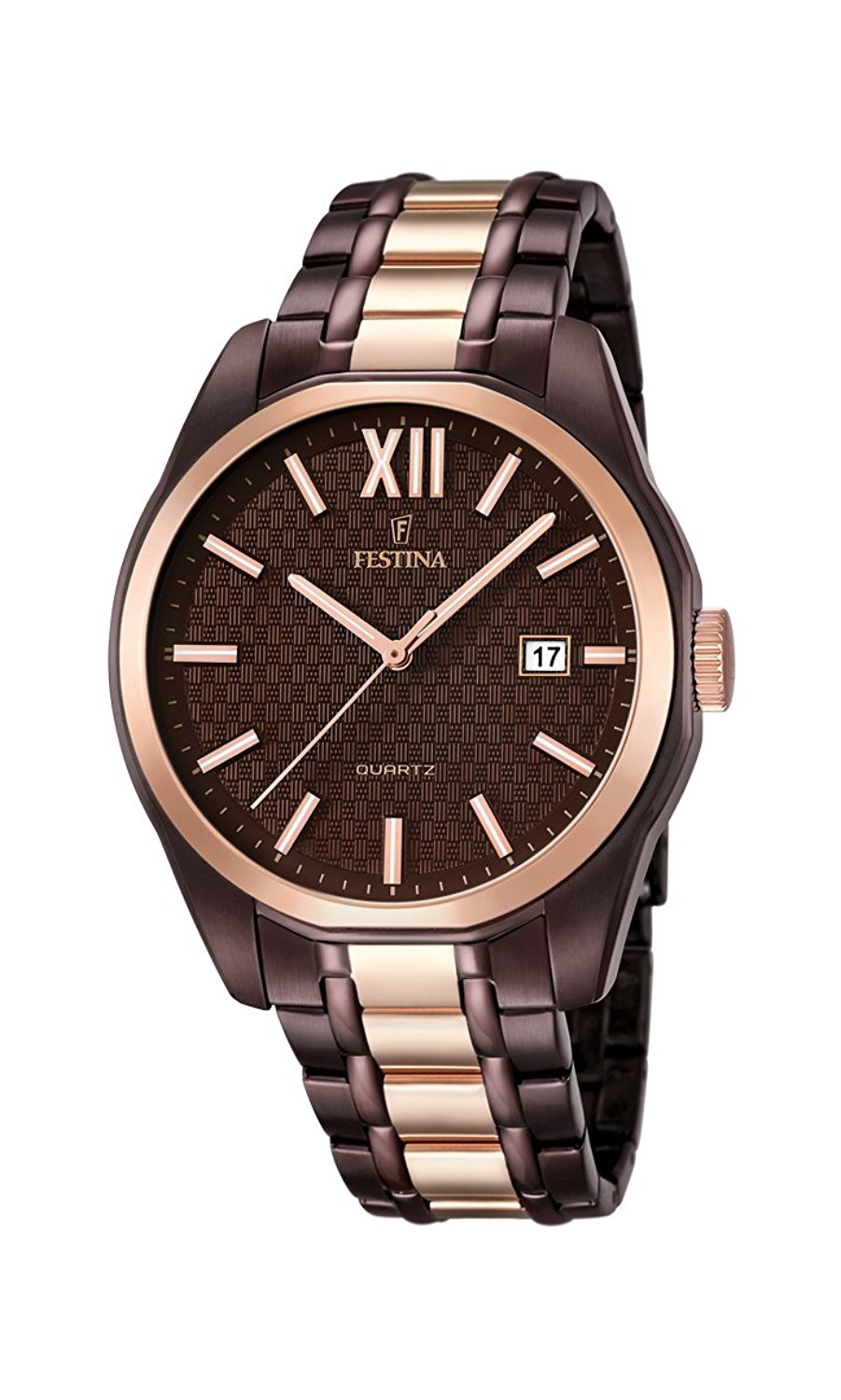 Festina Watches : F16855/2 Brown Dial Stainless Steel Band Men Watch