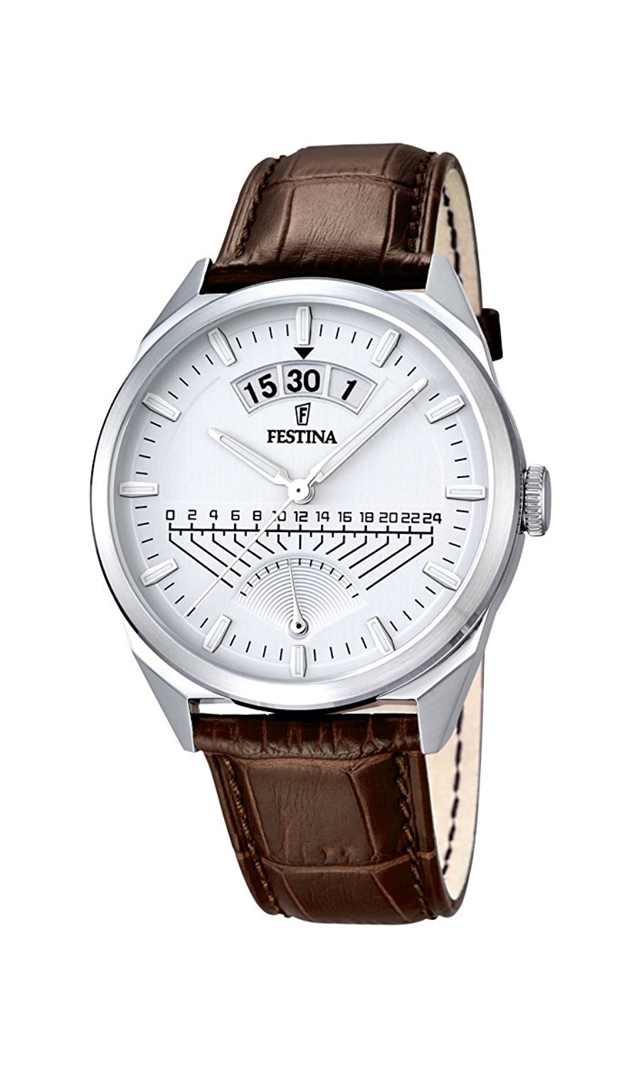 Festina Watches : F16873/1 Silver Dial Calfskin Band Men Watch