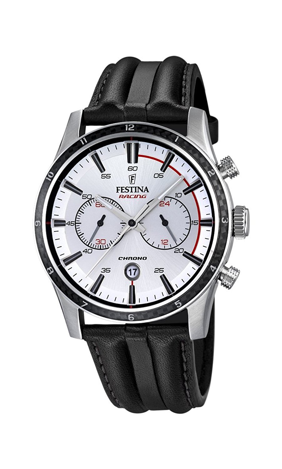 Festina Watches : F16874/1 Quartz Chronograph Date Black Leather Men Watch