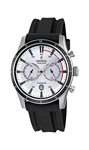 Festina Watches : F16874/F Silver Dial Stopwatch Luminescent Hands Men Watch