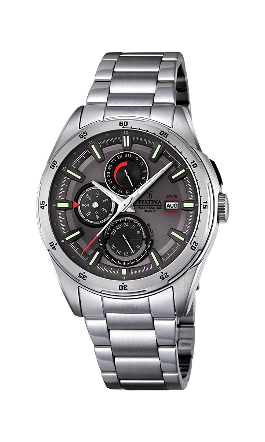 Festina Watches : F16876/3 Grey Dial Stainless Steel Band Men Watch