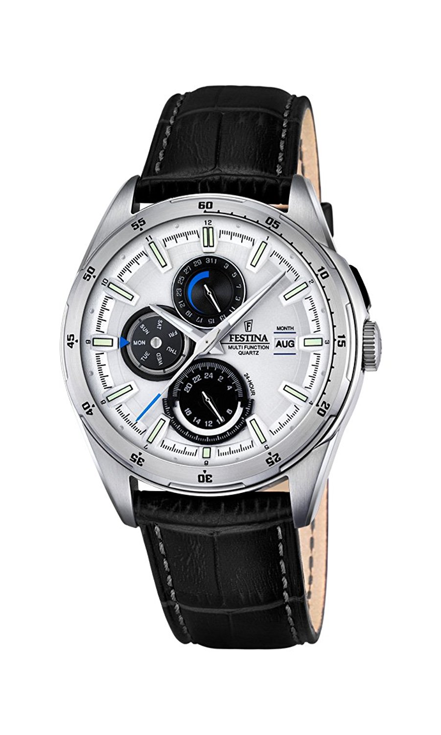 Festina Watches : F16877/1 Quartz Multifunction Dial Black Leather Men Watch